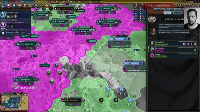 Клеопатра - статистика и ошибки партии | Египет на божестве #7 | Цивилизация 6 смотреть онлайн