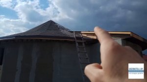 монтаж конусной кровли ГИБКАЯ ЧЕРЕПИЦА ШИНГЛАС. круглый ЭКО дом