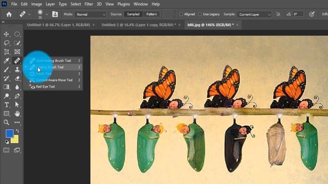 Content Aware Move tool , Spot Healing, Patch, Pattern Stamp & Red Eye Tool in Photoshop | Class-10 смотреть онлайн