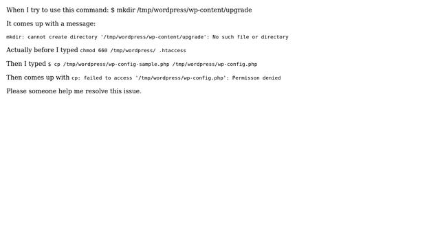 cp and mkdir :No such file or directory смотреть онлайн