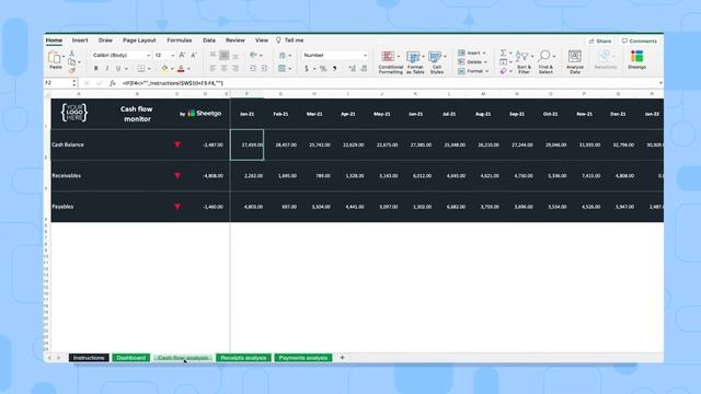 Cash flow template for Excel [automatically generate cash flow statements] смотреть онлайн