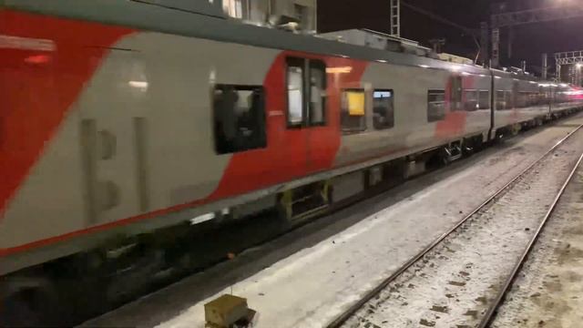 Электропоезд ЭС1П-032 «Ласточка» Минск-Москва станция Кунцево до Белорусского вокзала. 23.02.2023. смотреть онлайн