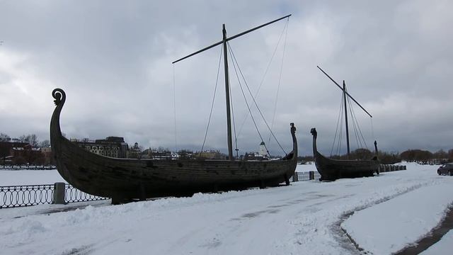 21.03.2021. Россия. Ленинградская область. Выборг. Драккары викингов смотреть онлайн