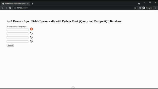 Add Remove Input Fields Dynamically with Python Flask jQuery and PostgreSQL Database смотреть онлайн