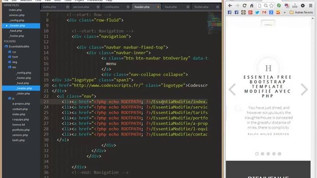 Essentia Free Bootstrap Template modifié avec PHP смотреть онлайн