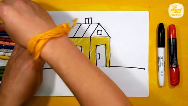 Как рисовать Дом_ Урок рисования для детей от 3 лет Раскраска для детей смотреть онлайн