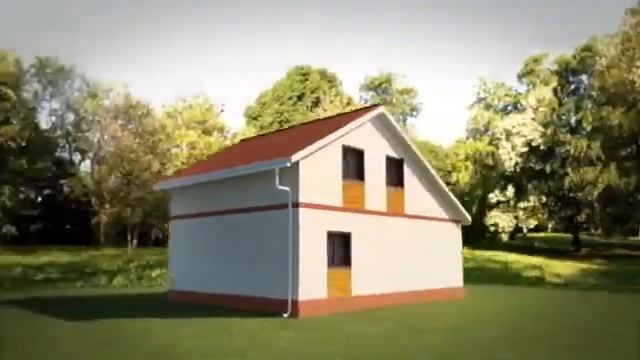 Компьютерная 3D визуализация проекта дома из SIP панелей 13-70 смотреть онлайн