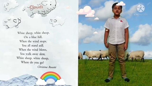 White Sheep White Sheep On A Blue Hill | English Poem Clouds | Lyrics And Action #whitesheep #cloud