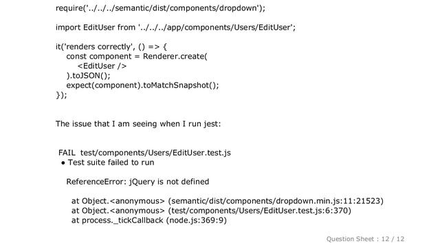 jQuery : How do I properly mock third party libraries (like jQuery and Semantic UI) using Jest? смотреть онлайн