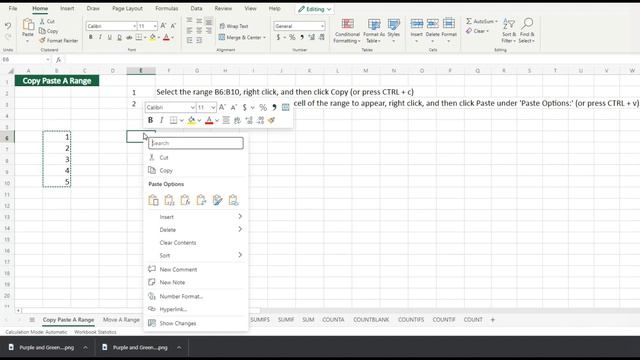Copy Paste A Range in Excel tutorial смотреть онлайн