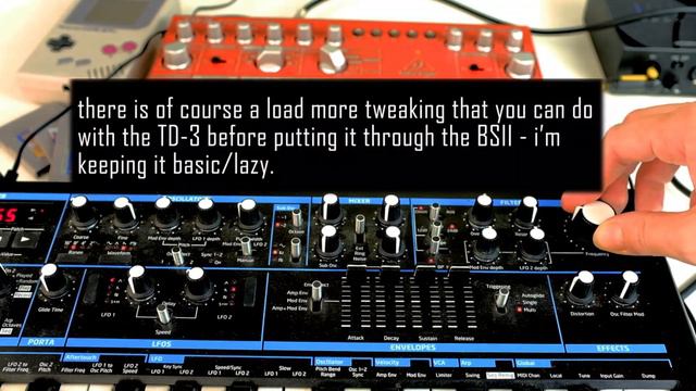 Behringer TD-3 through Bass Station II filter смотреть онлайн