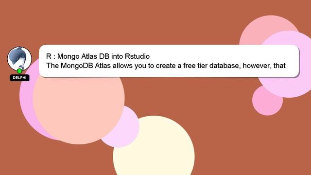R : Mongo Atlas DB into Rstudio смотреть онлайн