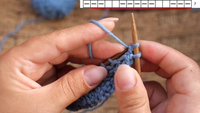 Теневой узор «Омега» спицами Ω «Omega» knitting pattern смотреть онлайн