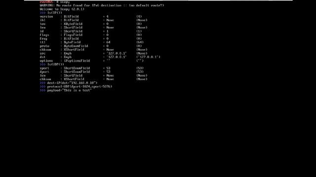 Creación de paquetes UDP(Scapy) смотреть онлайн