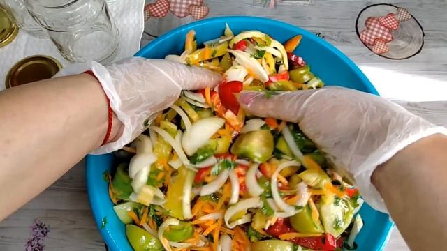 Салат ДУНАЙСКИЙ из зеленых помидор на зиму!!!??Как замариновать зеленые помидоры!!! смотреть онлайн