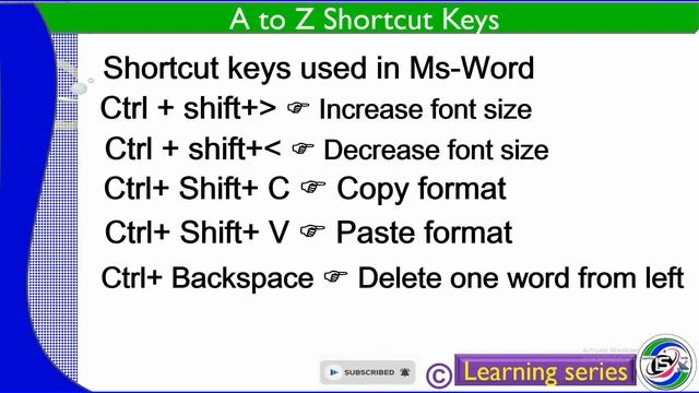 Shortcut Keys Used In Word,excel,powerpoint #shortcut_keys,word_excel_Powerpoint