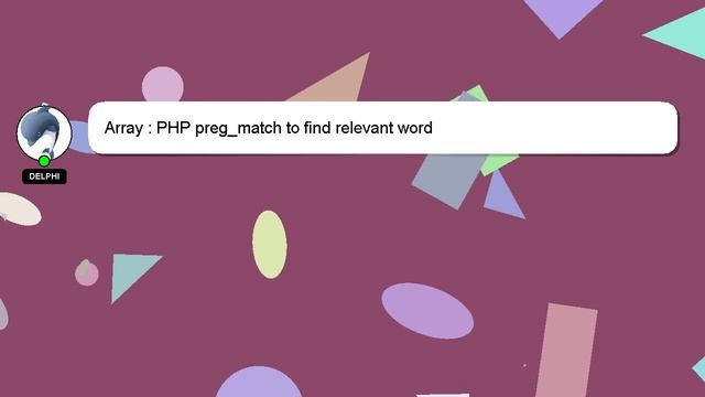 Array : PHP preg_match to find relevant word смотреть онлайн