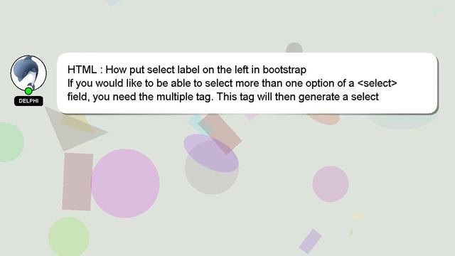 HTML : How put select label on the left in bootstrap смотреть онлайн