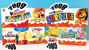 СТАРЫЕ Киндер Сюрпризы СИМПСОНЫ,Мадагаскар,ГУБКА БОБ,Looney Tunes,SpongeBob Kinder Surprise unboxing