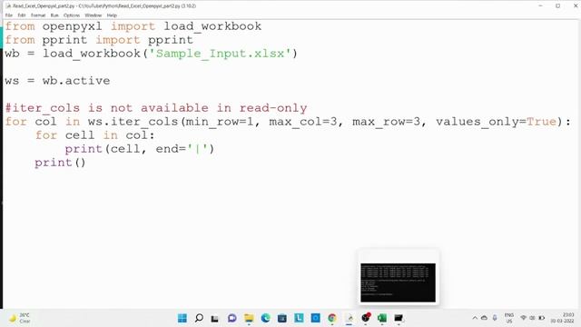 Read Excel using Openpyxl - Part 2 смотреть онлайн