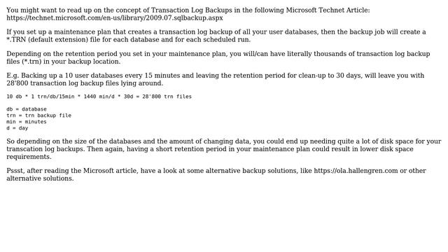 Databases: Maintenance plan for creating transaction log backups (4 Solutions!!) смотреть онлайн