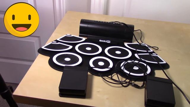 RockJam Portable Electronic Roll Up Drum Kit W/ Builtin Speakers, Foot Pedals & Drumsticks RJ760MD