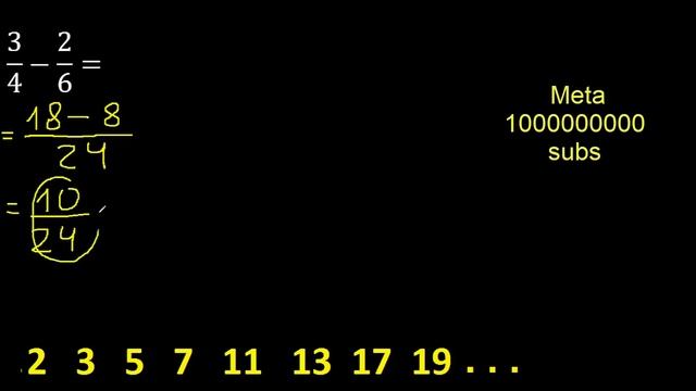 3/4 menos 2/6 , Resta de fracciones 3/4-2/6 heterogeneas , diferente denominador смотреть онлайн