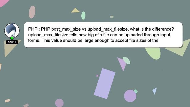 PHP : PHP post_max_size vs upload_max_filesize, what is the difference? смотреть онлайн
