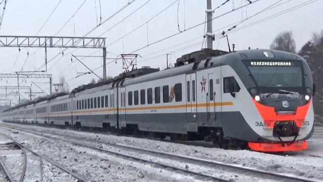 Электропоезд ЭД4М-0502 "ЦППК-Спутник" экспресс "Москва Курская - Железнодорожная" смотреть онлайн