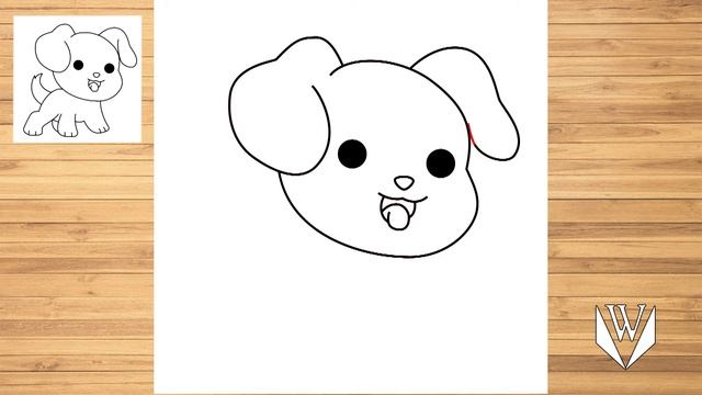Как нарисовать милый щенокE шаг за шагом, Easy Draw | Скачать бесплатно раскраски смотреть онлайн