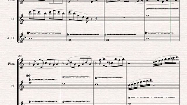 TCHAIKOVSKY LOVE THEME FROM ROMEO AND JULIET - PICCOLO, FLUTE, ALTO FLUTE смотреть онлайн