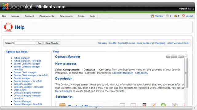 Joomla 1 5 The Help Tab смотреть онлайн
