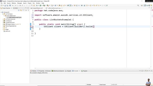 AWS SDK for Java S3 List Buckets Example смотреть онлайн