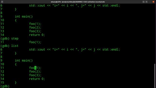 C/C++ Stack Frames and gdb смотреть онлайн