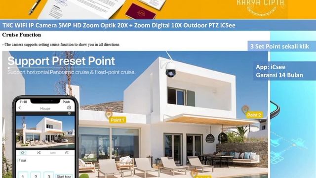 TKC 5MP 30x Zoom Optik #CCTV IP Kamera Wifi Tanpa Internet. 