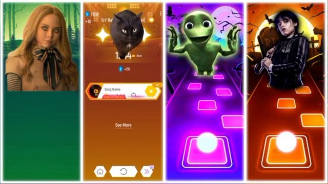 M3gan vs Maxwell Cat vs Alien Dance vs Wednesday Addams | Tiles Hop EDM Rush – Best Music Game смотреть онлайн
