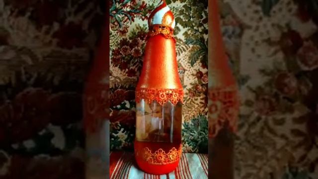?? Бутылка для святой воды в технике обратный декупаж. Подарок для свекрови?