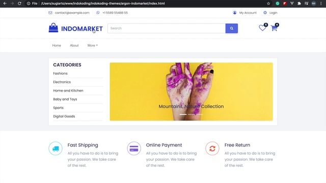 Free Website Template E-commerce Marketplace Dibuat dengan Bootstrap 4 - Home Page смотреть онлайн