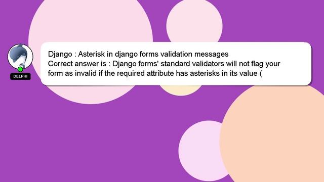Django : Asterisk in django forms validation messages смотреть онлайн