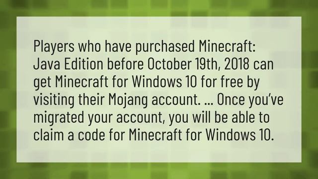 Can you get Minecraft Java Edition for free if you have Windows 10? смотреть онлайн