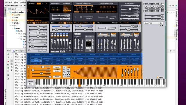 Kotlin playing Surge XT synth via MIDI смотреть онлайн