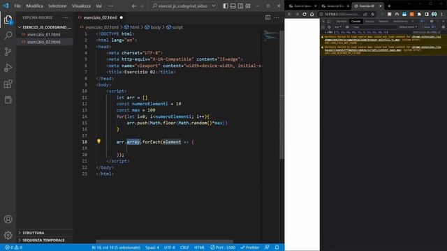 Pari e dispari in array randomico - Esercizio Javascript 02 con Soluzione смотреть онлайн