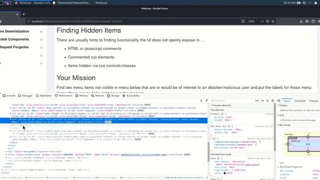 WebGoat 8 - Missing Function Level Access Control   Relying On Obscurity