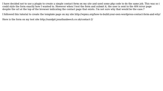 Wordpress: returning 404 page error on form submission смотреть онлайн