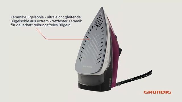 Grundig SI 6850 Dampfbügeleisen, ViolettGrauWeiß смотреть онлайн