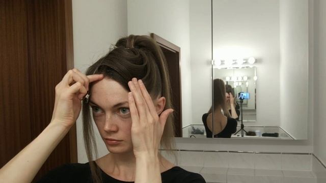 Ballroom Dance Competition Hairstyle with a high bun, a layered fringe & rhinestones – DIY Tutorial смотреть онлайн