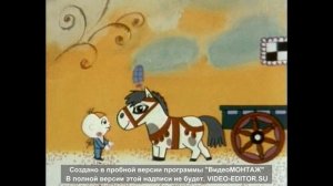 У пони длинная челка. Пони бегает по кругу.