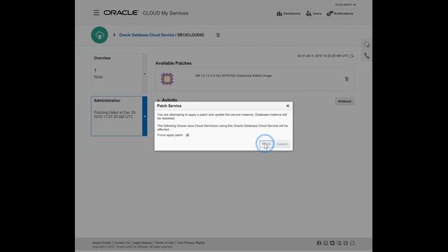 [EN] Oracle Cloud Demonstration: Patching Database Instance смотреть онлайн