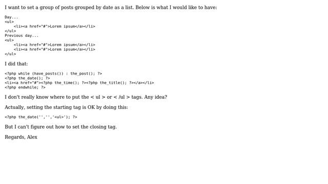 Wordpress: Group posts by date with a list смотреть онлайн