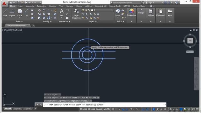 Learning Autodesk AutoCAD 2015 Trim And Extend Lines смотреть онлайн